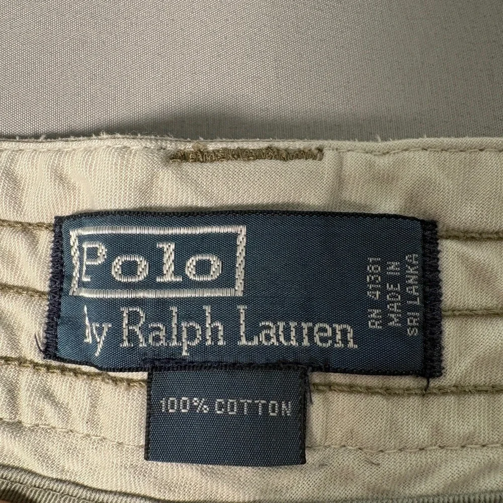 Polo Ralph Lauren Mens Cargo Shorts Khaki Tan Cotton Twill Size 42 Utility